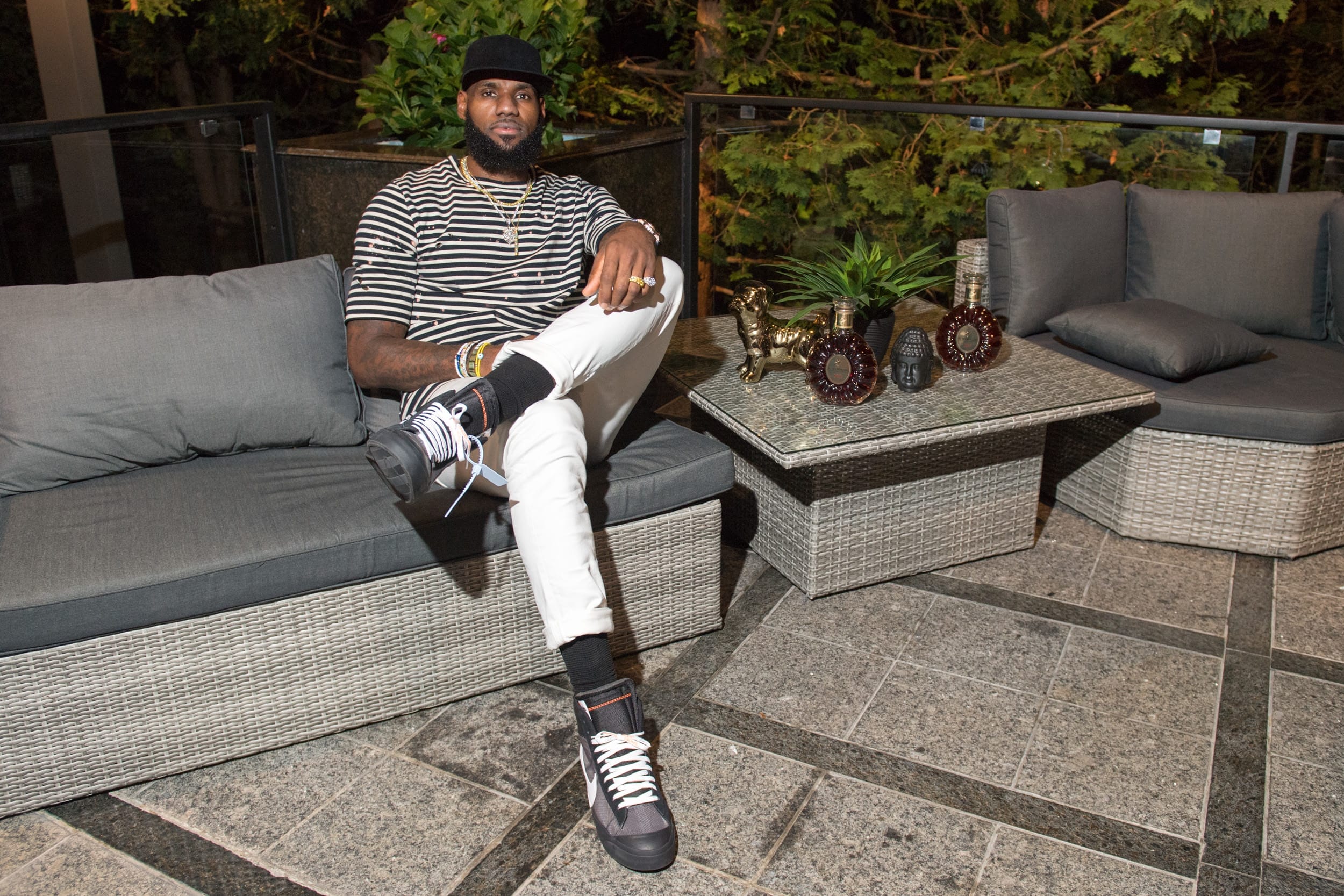 lebron james wearing off white